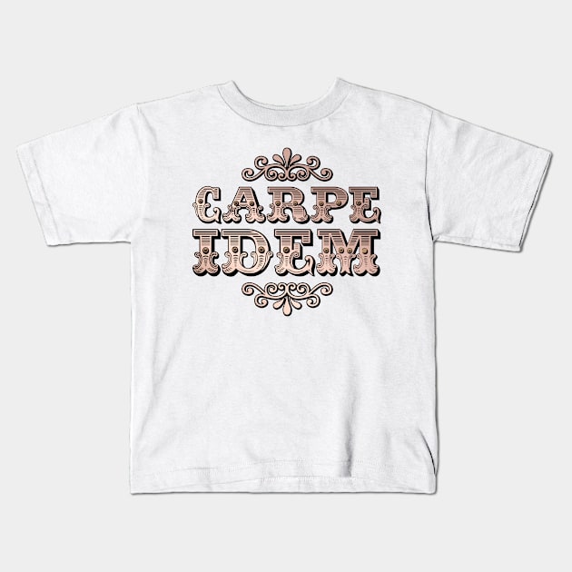 Carpe Idem Kids T-Shirt by Friki Feliz